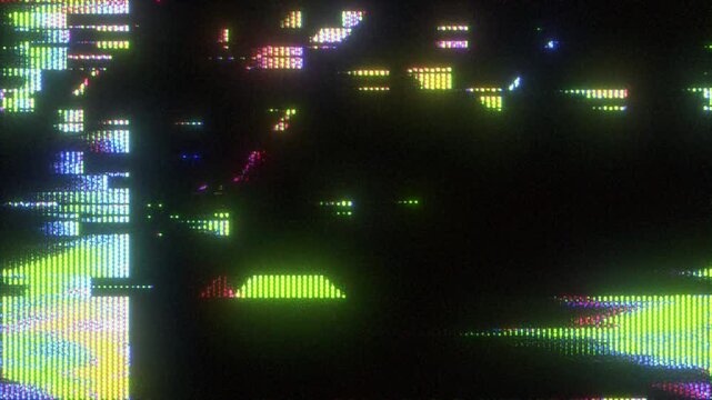 4K Digital glitch transition with RGB pixel tearing and analog CRT flicker, broken signal effect and chromatic distortion for motion graphics overlay, screen mode, part of glitch transitions toolkit