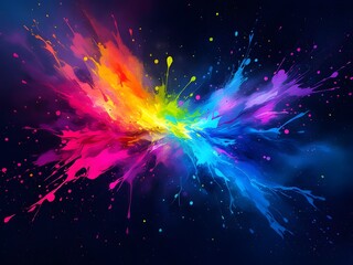 Vibrant Rainbow Color Explosion Abstract Art Wallpaper