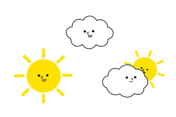 太陽と雲と曇りのち晴れ