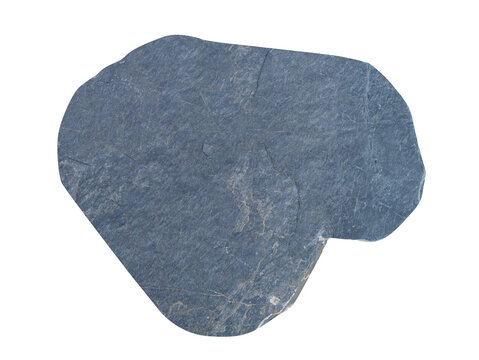 Flat Slate Stone on White Background