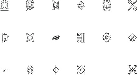 Vector illustration set of hand-drawn zodiac signs and arrow symbols for web design