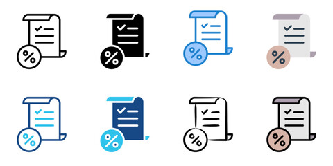 Tax icon set multiple style collection 
