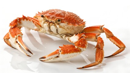 Large red crab isolated on white background detailed view