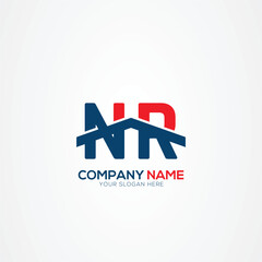 Obraz premium NR RN Creative Modern Letters Logo Design Element