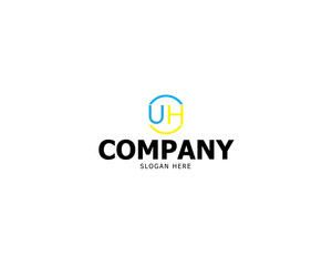 Logo Letter Initial U and H For your Company Simple Vector