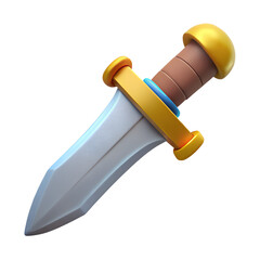 Dagger Isolated on White Background 3D Rendering