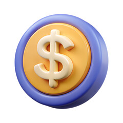 Dollar Currency Icon For Business And Economic 3D