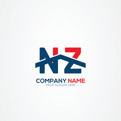 Obraz premium NZ ZN Creative Modern Letters Logo Design Element
