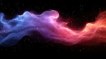 Abstract cosmic nebula swirls across the black void