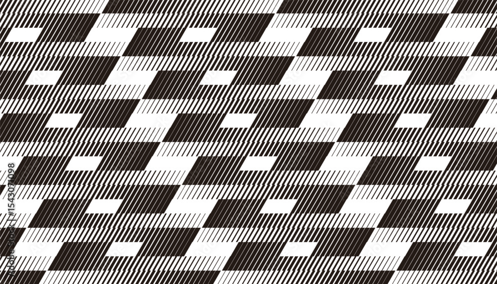 Poster black and white seamless geometric pattern with transition effect for modern background and design e