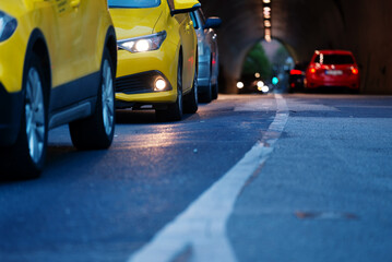 Cars in tunnel