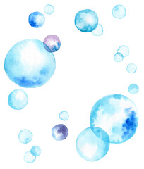 アナログ手描き水彩の水玉