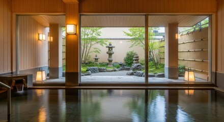 Indoor Onsen With Garden View A Calming Escape