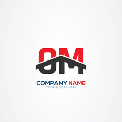 OM MO Creative Modern Letters Logo Design Element