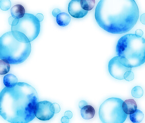 アナログ手描き水彩の水玉