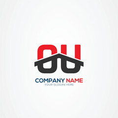 OU UO Creative Modern Letters Logo Design Element