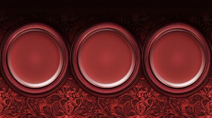 Elegant, symmetrical, burgundy circles