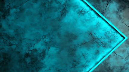 Teal triangle light on textured wall