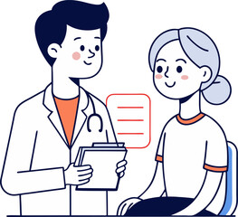 Doctor Consulting Patient – Medical Cartoon Illustration