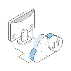 Have a look at this isometric icon denoting smart cloud technology