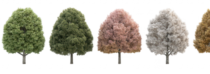 Colorful Trees in Row