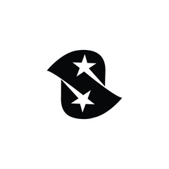letter S and star logo design vector simple concept