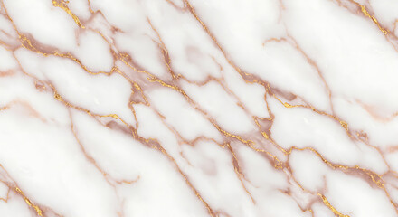 Elegant White Marble Texture with Rose Gold Veins High-Resolution Background Image