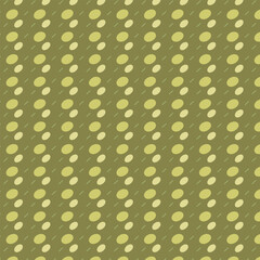 Seamless vector pattern of abstract elements. Monochrome background with geometric elements in olive color.