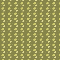 Seamless vector pattern of abstract elements. Monochrome background with geometric elements in olive color.