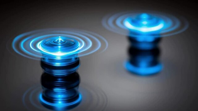 Spinning fidgets glow brightly on smooth surface abstract scene details