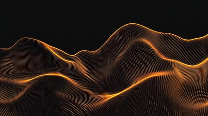 Abstract gold waves on black background (85)