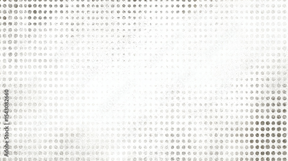 Poster halftone dot pattern gradating across white background, fading from edges, creating textured abstrac