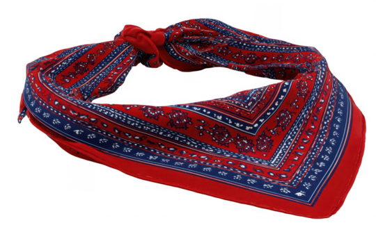 Red bandana with print
