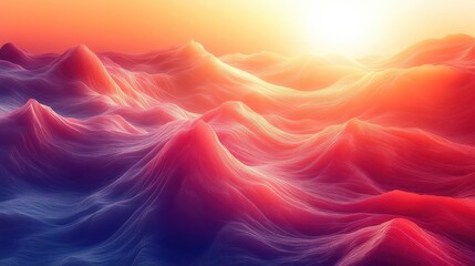 Abstract Mountain Range Sunset Landscape