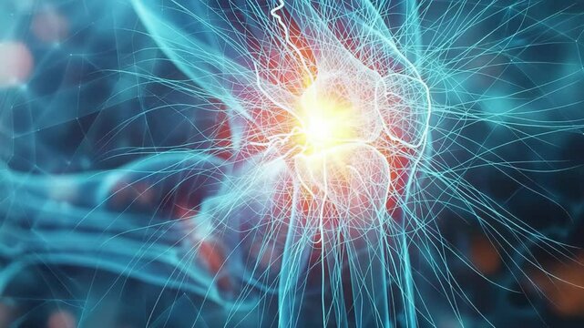 Visualizing an ACL tear with emphasis on knee instability and swelling, providing a conceptual representation of common orthopedic injuries for educational purposes