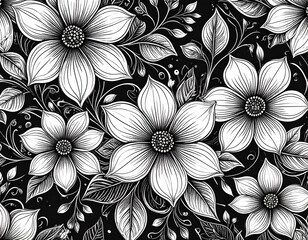 Floral Line Art