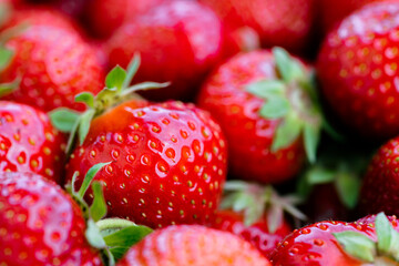 Red strawberries freshly plucked in bowl as healthy fruit jam ingredient in summer 4