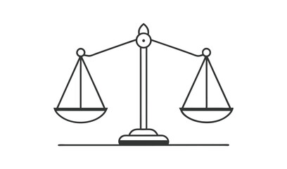 Simple line drawing of a balanced scale