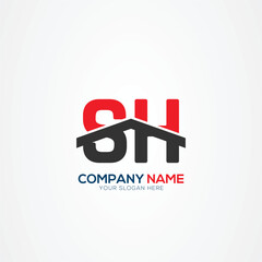 SH HS Creative Modern Letters Logo Design Element
