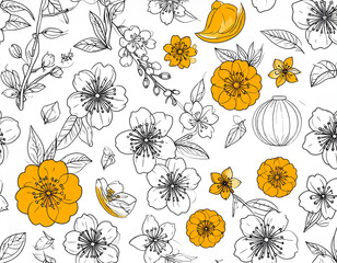 Floral Line Art
