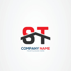 ST TS Creative Modern Letters Logo Design Element