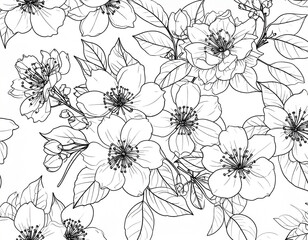 Floral Line Art