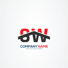 SW WS Creative Modern Letters Logo Design Element