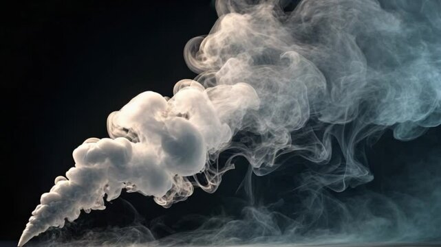 Ethereal White Smoke Swirling Dramatic Vapor Cloud Abstract Background 4 K Ultra H D Seamless Looping Animation Perfect for Film V F X Motion Graphics Titles Commercials Music