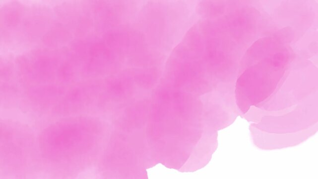 滲む水彩が広がる動画素材、ピンク