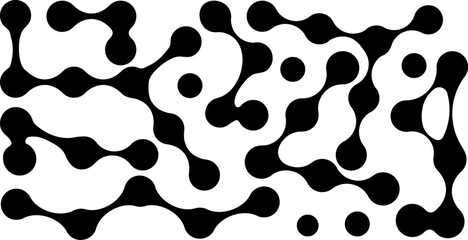 Morphing blob dot set.Connected meta circles for abstract patterns, stickers, badges, posters, and web projects.
