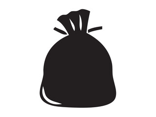 Vector isolated one single simple minimal black pouch colorless black and white outline silhouette shadow shape stencil solid black