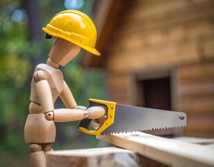 建設現場の木製作業員