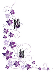 floral background with butterflies