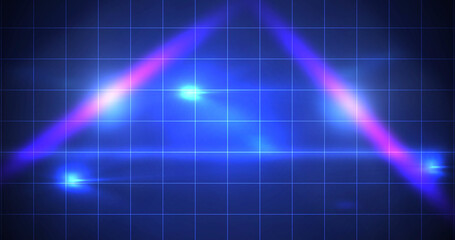 Podium setup 3d lines spotlight flashes award show ceremony bg. Winner celebration announcement achievement success concept. Innovation technology setup luxurious, elegant background. Winning stage